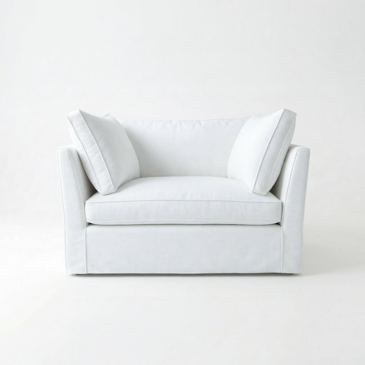Coco Loose Cover Loveseat with Box Edge cushions in Customer's Own Material - Handmade to Order in the USA