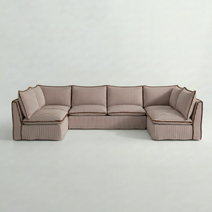 Coco U-Shape Modular Sofa in Customer's Own Material - Handmade to Order in the USA