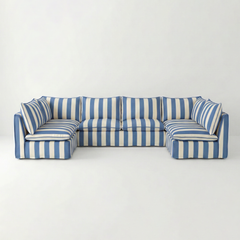 Coco U-Shape Modular Sofa in Customer's Own Material - Handmade to Order in the USA