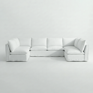 Coco U-Shape Modular Sofa in Customer's Own Material - Handmade to Order in the USA
