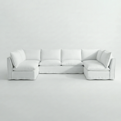 Coco U-Shape Modular Sofa in Customer's Own Material - Handmade to Order in the USA