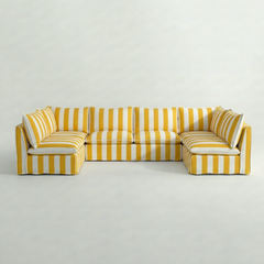 Coco U-Shape Modular Sofa in Customer's Own Material - Handmade to Order in the USA