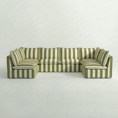 Coco U-Shape Modular Sofa in Customer's Own Material - Handmade to Order in the USA