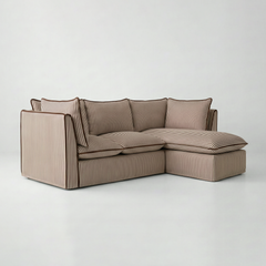 Coco L-Shaped Sofa with Chaise in Customer's Own Material - Handmade to Order in the USA