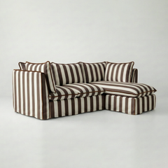 Coco L-Shaped Sofa with Chaise in Customer's Own Material - Handmade to Order in the USA