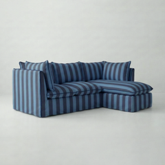 Coco L-Shaped Sofa with Chaise in Customer's Own Material - Handmade to Order in the USA