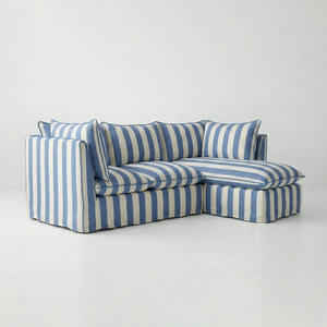 Coco L-Shaped Sofa with Chaise in Customer's Own Material - Handmade to Order in the USA