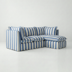 Coco L-Shaped Sofa with Chaise in Customer's Own Material - Handmade to Order in the USA