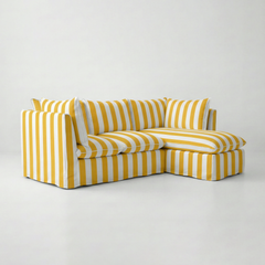 Coco L-Shaped Sofa with Chaise in Customer's Own Material - Handmade to Order in the USA