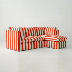 Coco L-Shaped Sofa with Chaise in Customer's Own Material - Handmade to Order in the USA