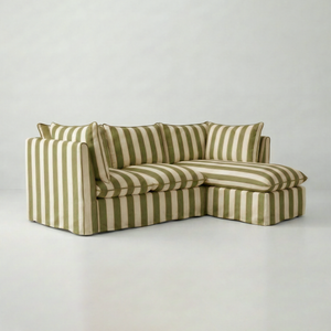Coco L-Shaped Sofa with Chaise in Customer's Own Material - Handmade to Order in the USA