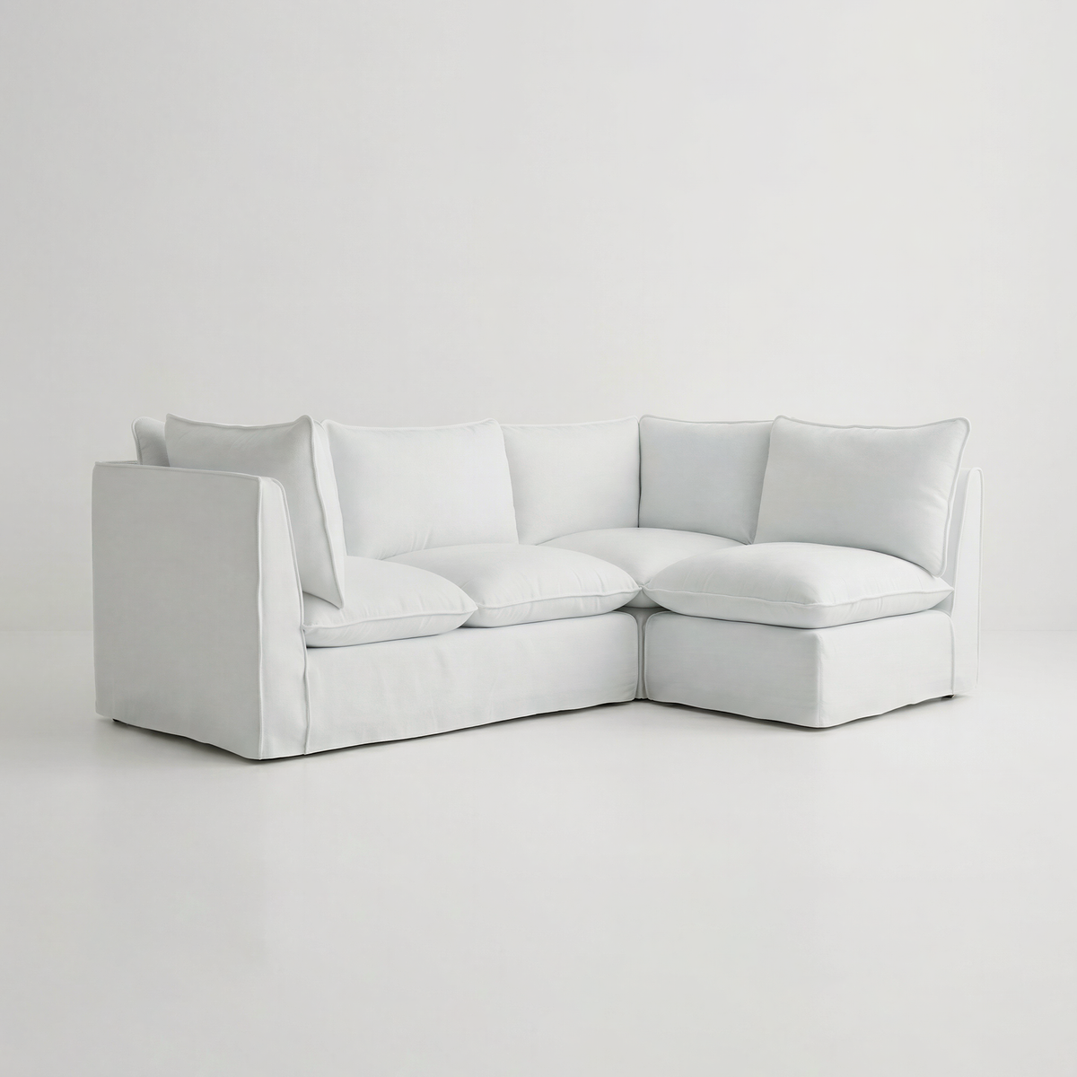 Coco L-Shaped Sofa in Customer's Own Material - Handmade to Order in the USA