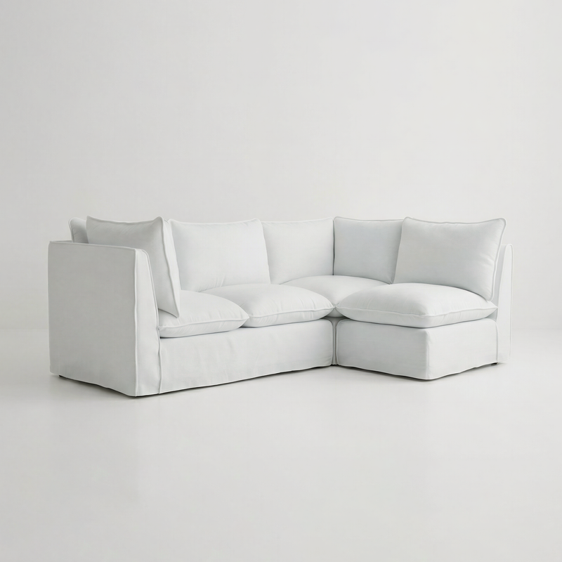 Coco L-Shaped Sofa in Customer's Own Material - Handmade to Order in the USA