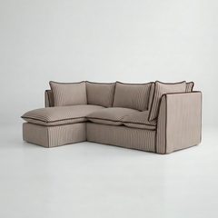 Coco L-Shaped Sofa with Chaise in Customer's Own Material - Handmade to Order in the USA