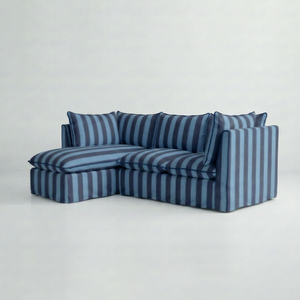 Coco L-Shaped Sofa with Chaise in Customer's Own Material - Handmade to Order in the USA