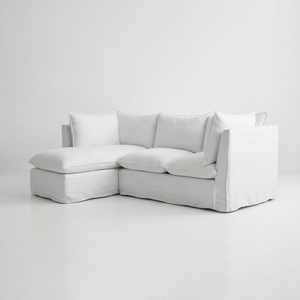 Coco L-Shaped Sofa with Chaise in Customer's Own Material - Handmade to Order in the USA