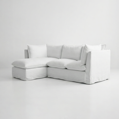 Coco L-Shaped Sofa with Chaise in Customer's Own Material - Handmade to Order in the USA