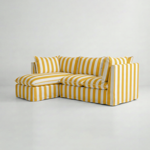 Coco L-Shaped Sofa with Chaise in Customer's Own Material - Handmade to Order in the USA