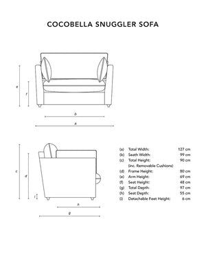 Cocobella Loveseat in Beatrice Midnight - Hand Made in USA