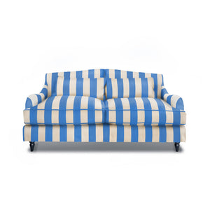 Felix 2.5 seater sofa in Cornish Blue Stripes - Hand Made in USA