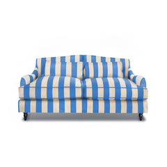 Felix 2.5 seater sofa in Cornish Blue Stripes - Hand Made in USA