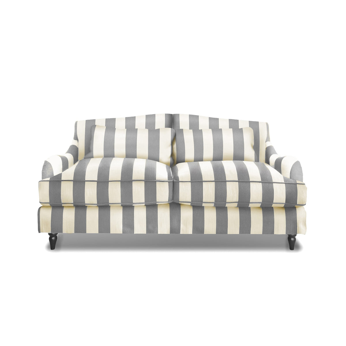 Felix 2.5 seater sofa in Garden Grey Stripes - Hand Made in USA