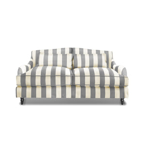 Felix 2.5 seater sofa in Garden Grey Stripes - Hand Made in USA