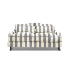 Felix 2.5 seater sofa in Garden Grey Stripes - Hand Made in USA