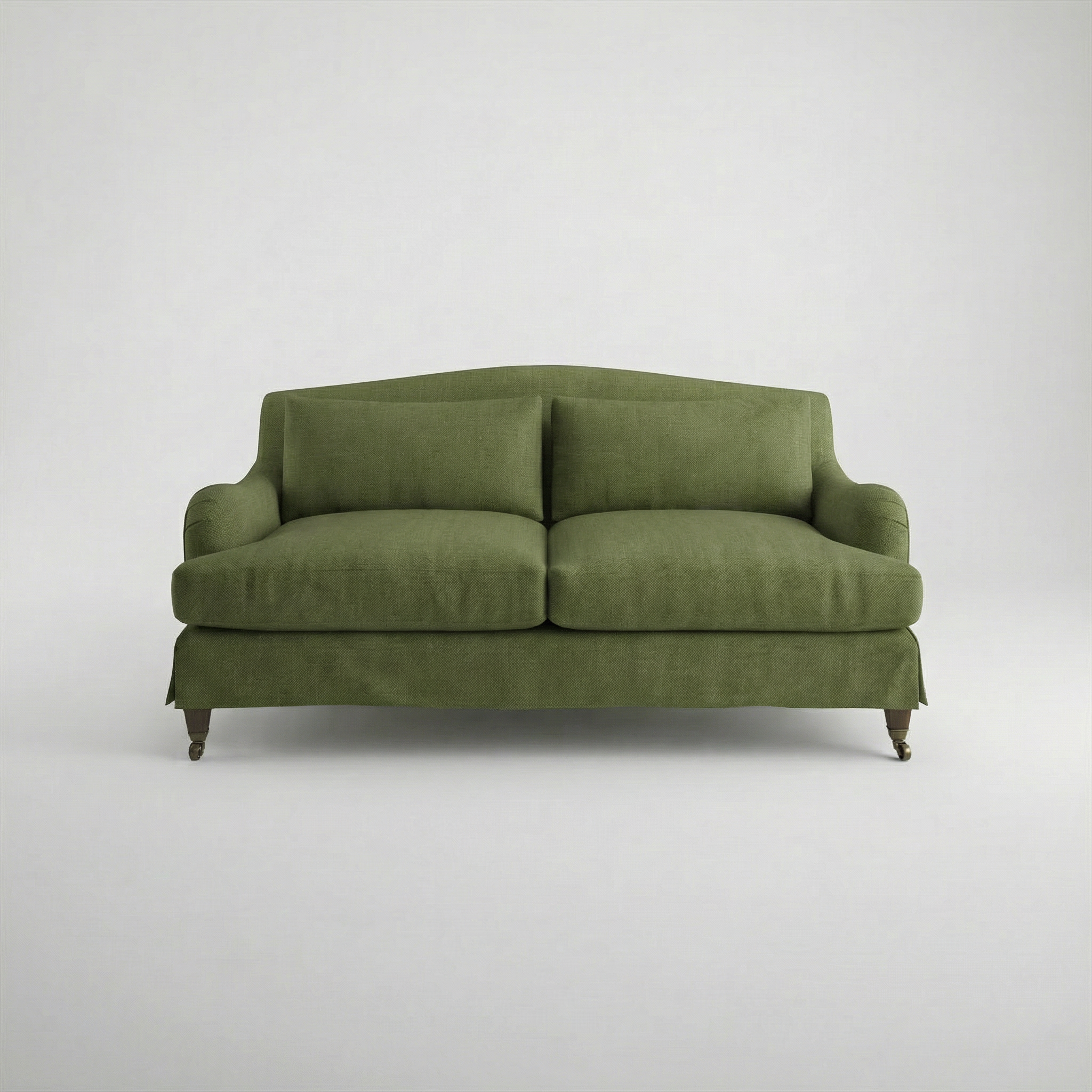 Felix Loose Cover 2.5 Seater Sofa in Cotton Linen Evergreen - front