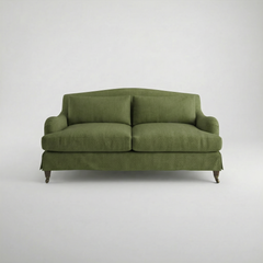 Felix Loose Cover 2.5 Seater Sofa in Cotton Linen Evergreen - front