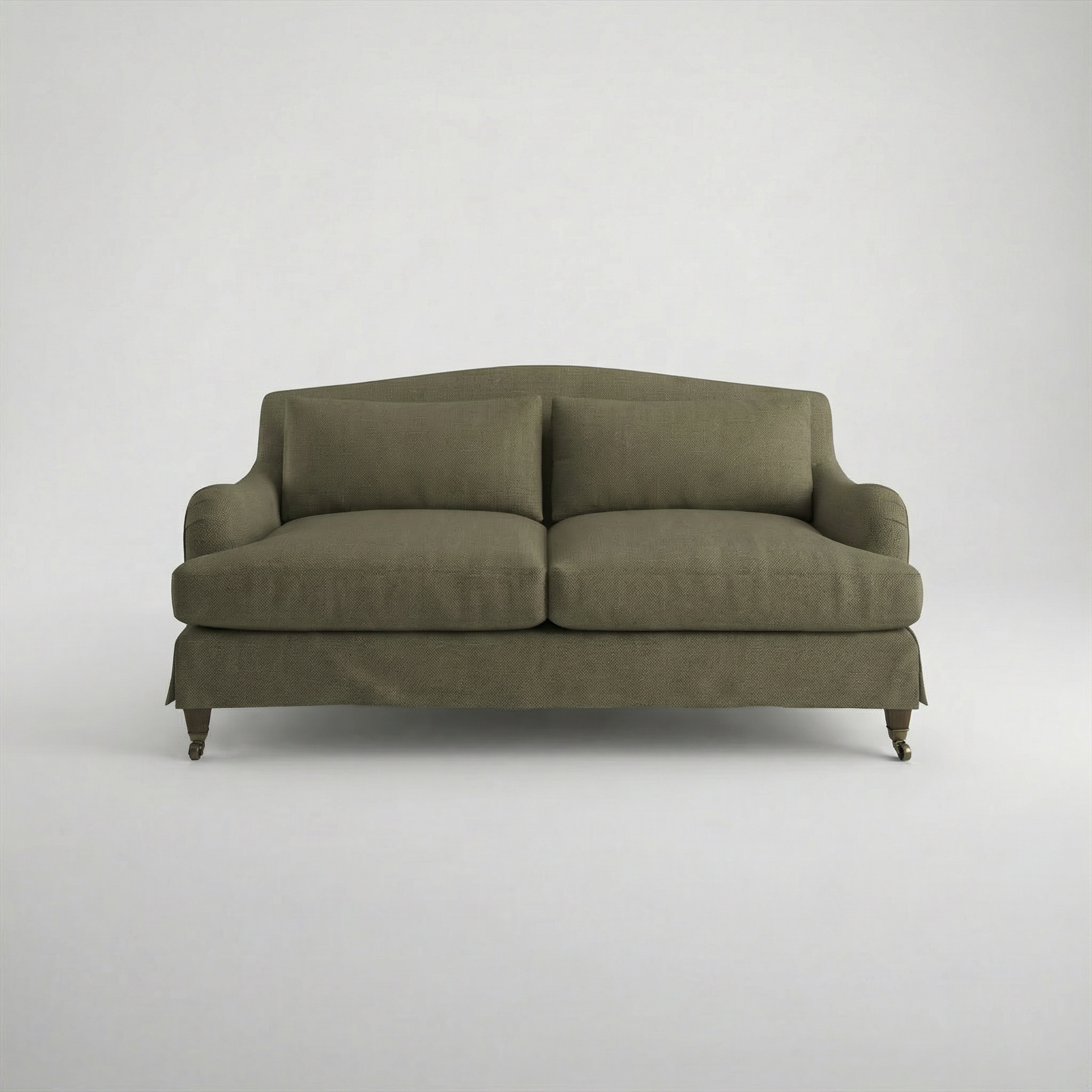Felix Loose Cover 2.5 Seater Sofa in Cotton Linen Potting Moss - front