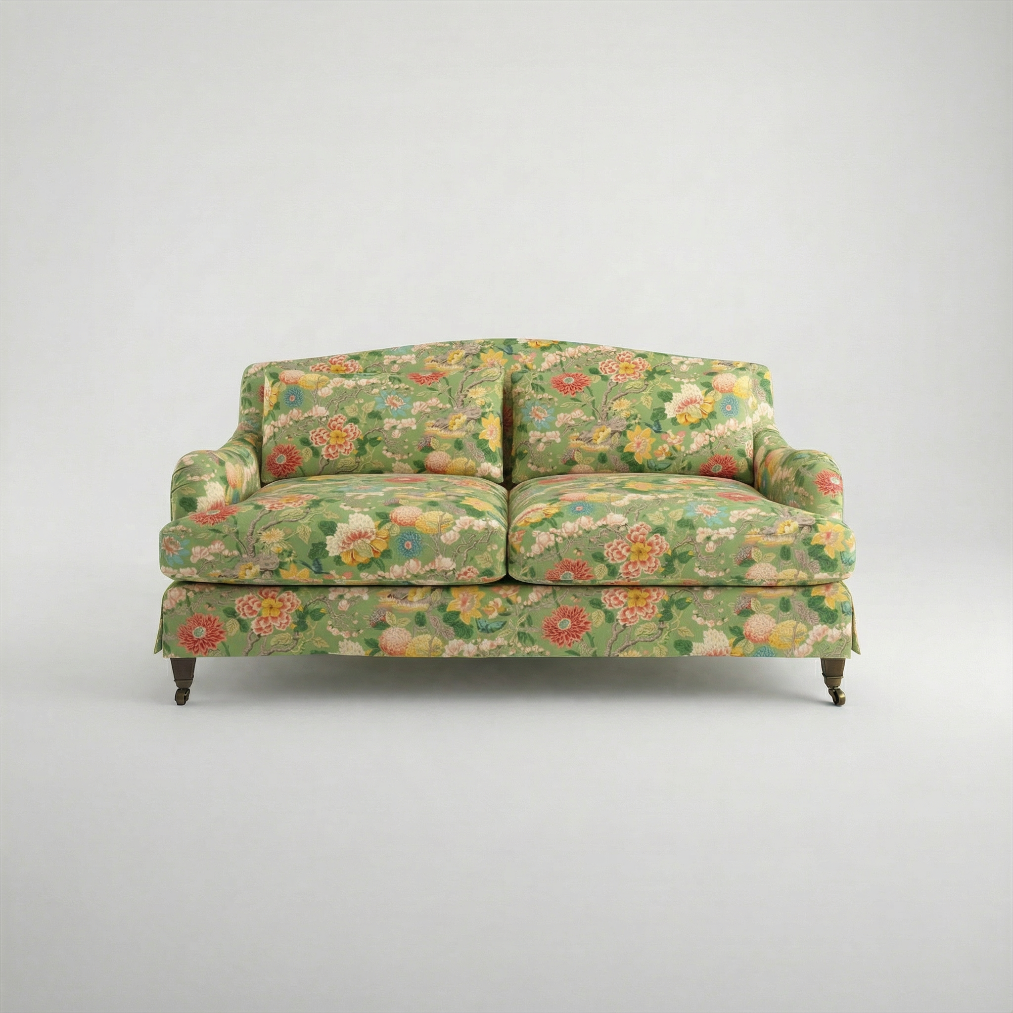 Felix Loose Cover 2.5 Seater Sofa in Little Magnolia Emerald - front