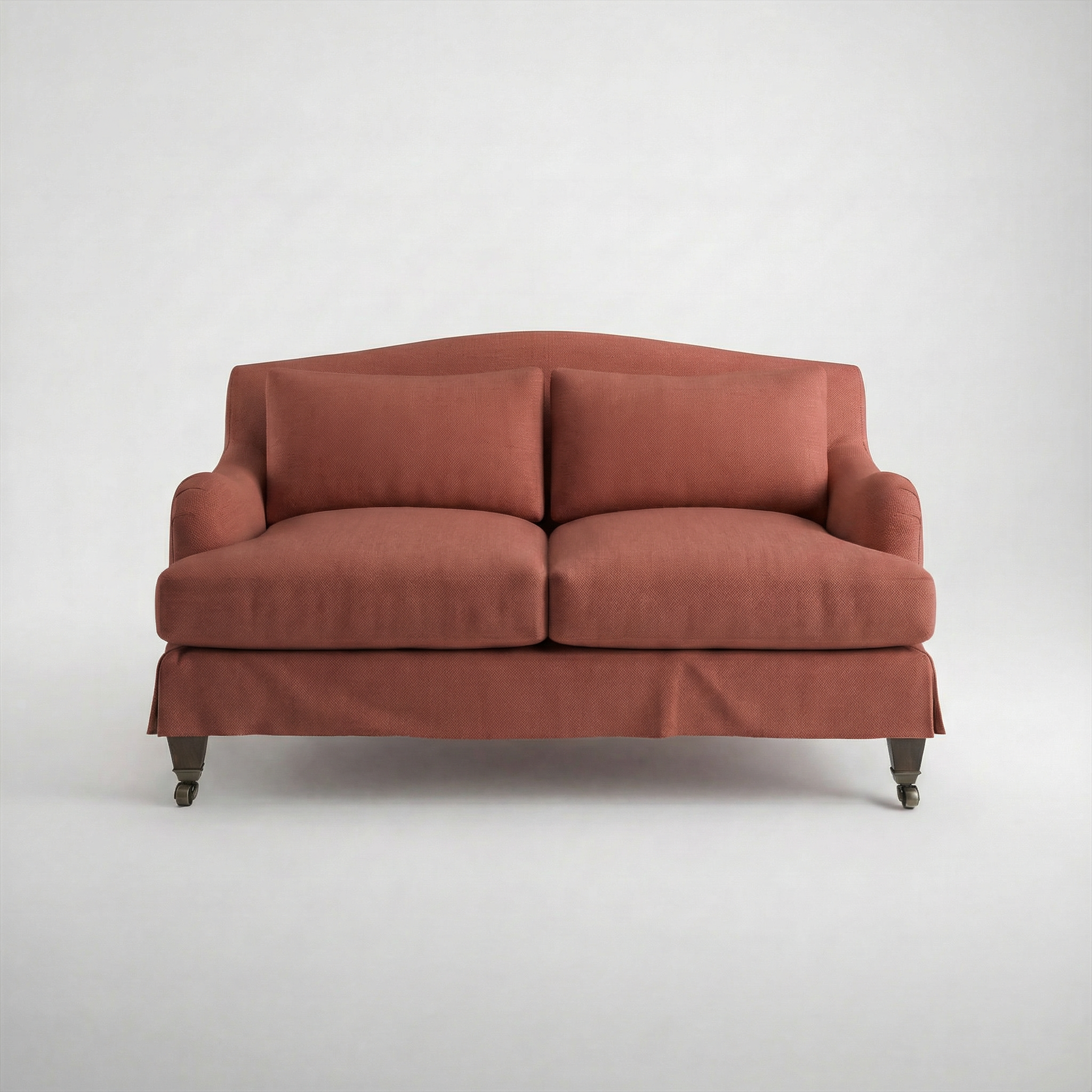 Felix Loose Cover 2 Seater Sofa in Cotton Linen Marigold - front