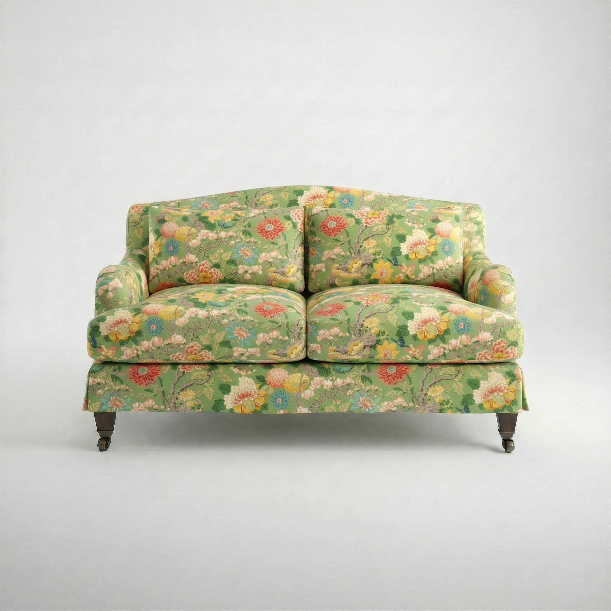 Felix Loose Cover 2 Seater Sofa in Little Magnolia Emerald - front