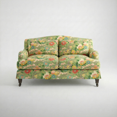 Felix Loose Cover 2 Seater Sofa in Little Magnolia Emerald - front