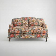 Felix Loose Cover 2 Seater Sofa in Little Magnolia Espresso - front