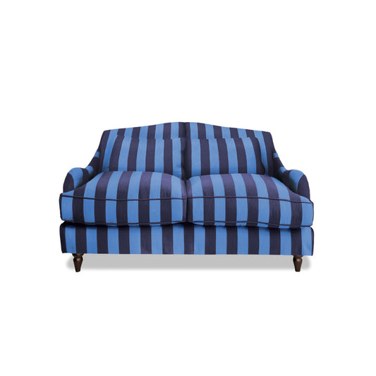Felix 2 seater sofa in Coastal Blue Stripes - Hand Made in USA