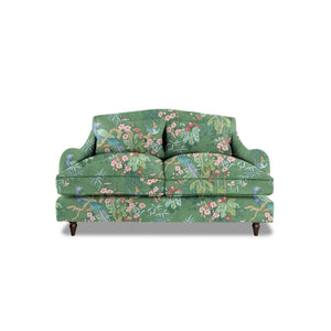 Felix 2 seater sofa in Belleville Juniper with Velvet Trim - Hand Made in USA