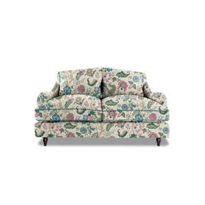 Felix 2 seater sofa in Kitty Spring Green with Velvet Trim - Hand Made in USA