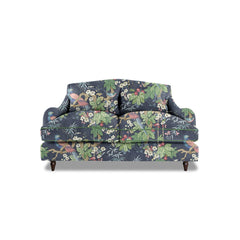 Felix 2 seater sofa in Belleville Navy with Velvet Trim - Hand Made in USA