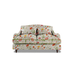 Felix 2 seater sofa in Natural Linen Wildwood Ivory with Velvet Trim - Hand Made in USA