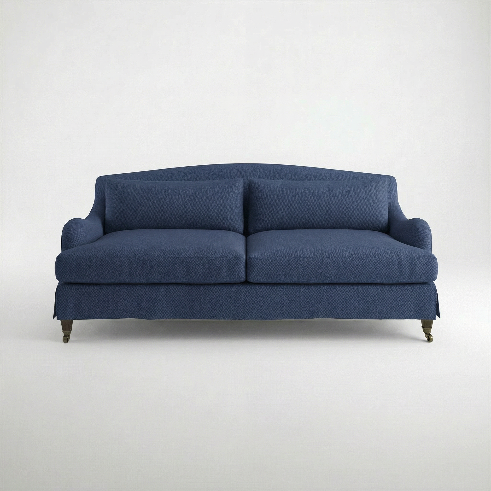 Felix Loose Cover 3 Seater Sofa in Cotton Linen Inkspot - Hand Made in USA - front