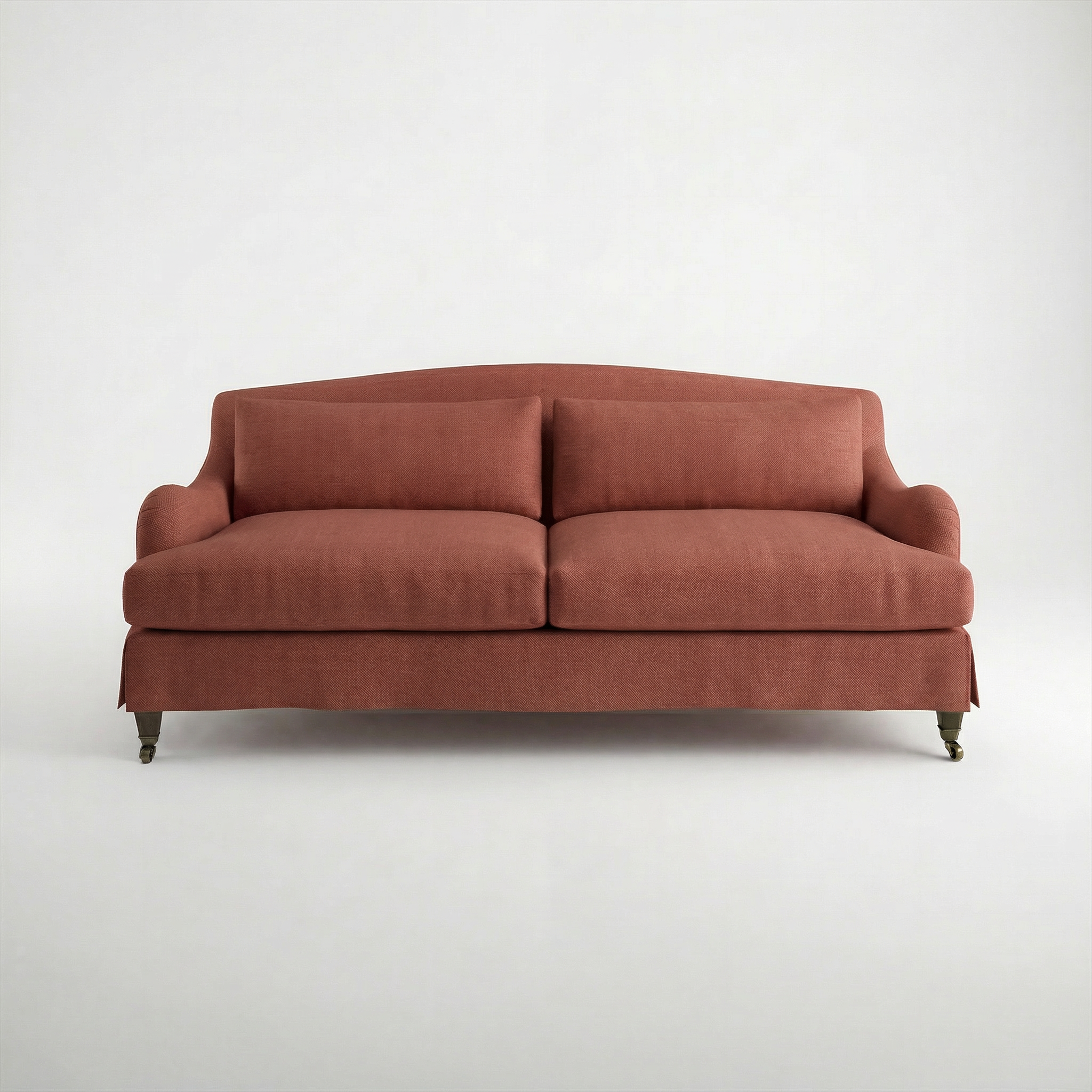 Felix Loose Cover 3 Seater Sofa in Cotton Linen Marigold - Hand Made in USA - front