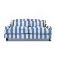 Felix 3 seater sofa in Cornish Blue Stripes - Hand Made in USA