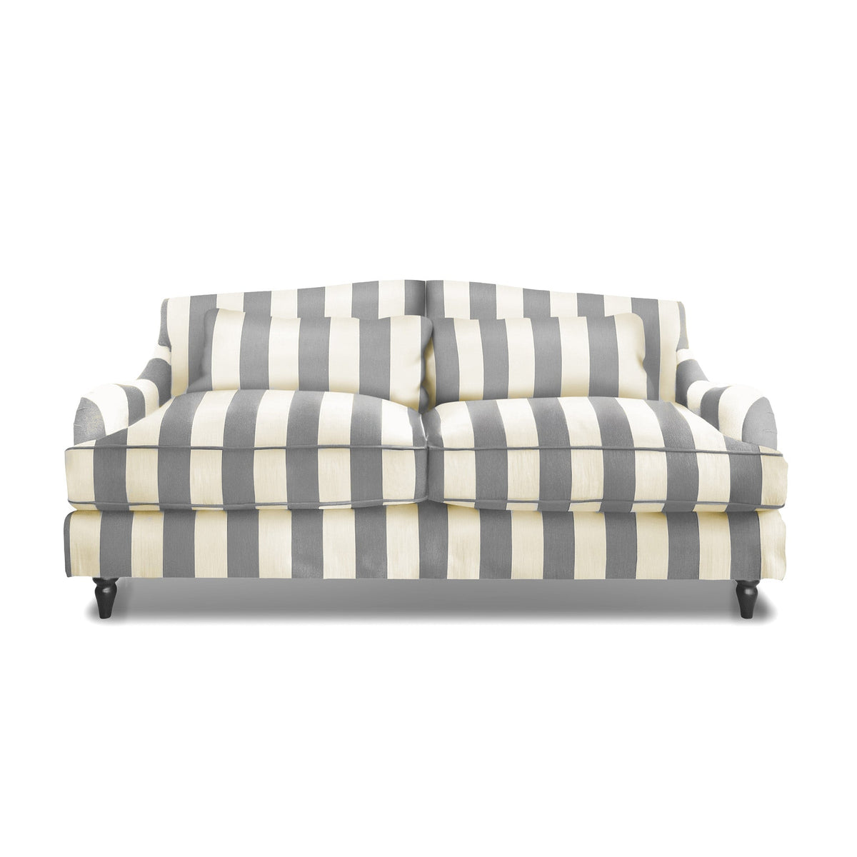 Felix 3 seater sofa in Garden Grey Stripes - Hand Made in USA
