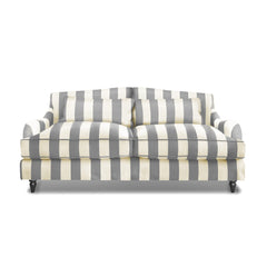 Felix 3 seater sofa in Garden Grey Stripes - Hand Made in USA