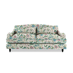 Felix 3 seater sofa in Kitty Spring Green with Velvet Trim - Hand Made in USA