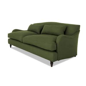 Felix 3 seater sofa in Cotton Linen Evergreen - Hand Made in USA