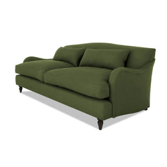 Isobel 3 seater sofa in Cotton Linen Evergreen - Hand Made in USA