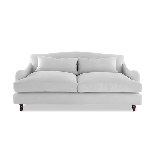 Isobel 3 seater sofa in Cotton Linen Snow Drop - Hand Made in USA